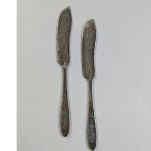 2 Vtg Oneida Butter Knives Bird of Paradise Silver Plated Community Plate Pair
